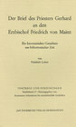 Buchcover Der Brief des Priesters Gerhard an den Erzbischof Friedrich von Mainz