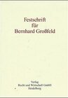 Buchcover Festschrift für Bernhard Grossfeld zum 65. Geburtstag
