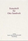 Buchcover Festschrift für Otto Sandrock zum 70. Geburtstag