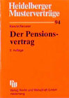 Buchcover Der Pensionsvertrag
