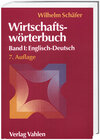 Buchcover Wirtschaftswörterbuch Bd. I: Englisch-Deutsch