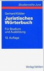 Buchcover Juristisches Wörterbuch