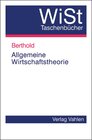 Buchcover Allgemeine Wirtschaftstheorie