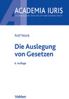 Buchcover Die Auslegung von Gesetzen