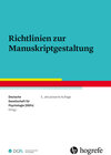 Buchcover Richtlinien zur Manuskriptgestaltung