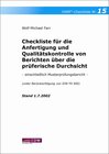 Buchcover Checkliste 15 für die Anfertigung und Qualitätskontrolle von Berichten über die prüferische Durchsicht