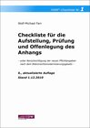Buchcover Checkliste für die Aufstellung, Prüfung und Offenlegung des Anhangs