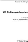 Buchcover XX. Dichtungskolloquium