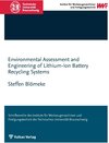 Buchcover Environmental Assessment and Engineering of Lithium-Ion Battery Recycling Systems
