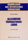 Buchcover Allgemeine Verwaltungslehre