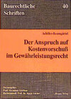 Buchcover Der Anspruch auf Kostenvorschuss im Gewährleistungsrecht