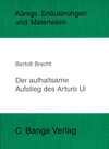 Buchcover Der aufhaltsame Aufstieg des Arturo Ui von Bertolt Brecht.