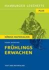 Buchcover Frühlings Erwachen von Frank Wedekind (Textausgabe)