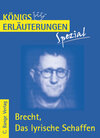 Buchcover Brecht. Das lyrische Schaffen