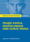 Buchcover Königs Erläuterungen Spezial: Franz Kafka. Erzählungen und kurze Prosa