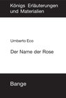 Buchcover Der Name der Rose. Textanalyse und Interpretation