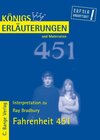 Buchcover Fahrenheit 451 von Ray Bradbury. Textanalyse und Interpretation.