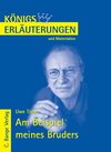 Buchcover Am Beispiel meines Bruders von Uwe Timm. Textanalyse und Interpretation.