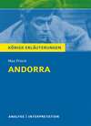 Buchcover Andorra von Max Frisch. Textanalyse und Interpretation mit ausführlicher Inhaltsangabe und Abituraufgaben mit Lösungen.