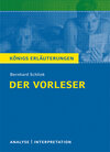 Buchcover Der Vorleser von Bernhard Schlink. Textanalyse und Interpretation mit ausführlicher Inhaltsangabe und Abituraufgaben mit