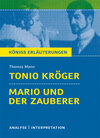 Buchcover Tonio Kröger und Mario und der Zauberer von Thomas Mann. Textanalyse und Interpretation mit ausführlicher Inhaltsangabe 