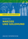Buchcover Narziß und Goldmund von Hermann Hesse. Textanalyse und Interpretation mit ausführlicher Inhaltsangabe und Abituraufgaben