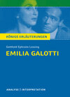 Buchcover Emilia Galotti von Gotthold Ephraim Lessing. Königs Erläuterungen.