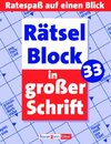 Buchcover Rätselblock in großer Schrift 33