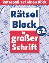 Buchcover Rätselblock in großer Schrift 62