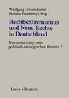 Buchcover Rechtsextremismus und Neue Rechte in Deutschland
