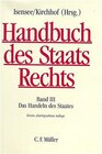 Buchcover Handbuch des Staatsrechts der Bundesrepublik Deutschland / Das Handeln des Staates