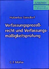 Buchcover Verfassungsprozessrecht und Verfassungsmässigkeitsprüfung