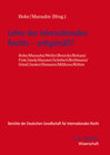 Buchcover Lehre des internationalen Rechts - zeitgemäß?