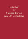 Buchcover Festschrift für Stephan Barton zum 70. Geburtstag