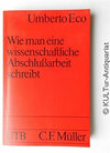 Buchcover Wie man eine wissenschaftliche Abschlussarbeit schreibt