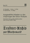 Buchcover Ausgewählte Arbeiten zu den Ursprüngen der Schur-Analysis