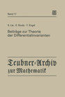 Buchcover Beiträge zur Theorie der Differentialinvarianten