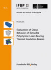 Buchcover Evaluation of Creep Behavior of Extruded Polystyrene Load-Bearing Thermal Insulation Boards