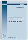 Buchcover Innovationen in der Bauwirtschaft - von der Idee bis zum Markt. Abschlussbericht