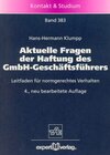 Buchcover Aktuelle Fragen der Haftung des GmbH-Geschäftsführers