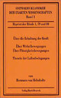 Buchcover Über die Erhaltung der Kraft /Über Wirbelbewegungen, über discontinuierliche Flüssigkeitsbewegungen /Theorie der Luftsch