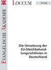 Buchcover Die Umsetzung der EU-Gleichbehandlungsrichtlinien in Deutschland