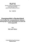 Buchcover Energiepolitik in Deutschland