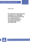 Buchcover Ein dispositionsstatistisches Verfahren zur optimalen Informationsausschöpfung aus Datensystemen mit unterschiedlichem A