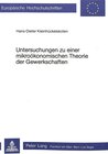 Buchcover Untersuchungen zu einer mikroökonomischen Theorie der Gewerkschaften