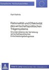 Buchcover Rationalität und Effektivität des wirtschaftspolitischen Trägersystems