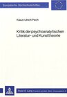 Buchcover Kritik der psychoanalytischen Literatur- und Kunsttheorie
