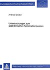 Buchcover Untersuchungen zum spätrömischen Korporationswesen