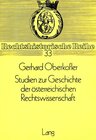 Buchcover Studien zur Geschichte der österreichischen Rechtswissenschaft