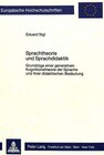 Buchcover Sprachtheorie und Sprachdidaktik